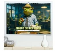 Frosch bei der Arbeit- Dienst nach Vorschrift (hochwertiger Premium Wandkalender 2026 DIN A2 quer), Kunstdruck in Hochglanz: Ein Strohhut-Frosch macht seinen Job.
