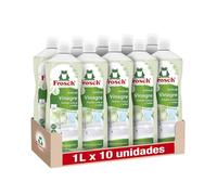 Frosch - Detergente anticalcare per aceto, rimuove le macchie di calcare da bagno e cucina, efficacia disincrostante - Confezione da 10 pezzi x 1 l