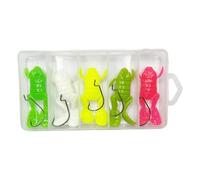 FROSCHKADER 5ER SET - Escenza morbida flessibile realistica con gancio | Esca in acqua top per acqua e acqua salata, lago, fiume, mare, palude e torrente