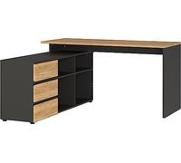 Froschkönig24 Scrivania angolare con credenza integrata, 146 x 76 x 145 cm (larghezza x altezza x profondità)