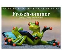 Froschsommer. Liebe, Sonne und Urlaub (Tischkalender 2026 DIN A5 quer), CALVENDO Monatskalender: Ein verliebtes Froschpaar im Sommerurlaub