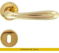 maniglia serie Goccia in lega con rosetta bocchetta oro lucido maniglie
