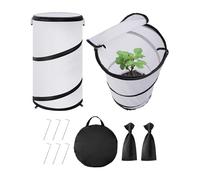 Frost Cloths for Outdoor Plants, Space-Saving Pop Shade Cloth,2 Pieces Breathable Lawn & Plant Care, Foldable Round Winter Plant Covers 20x12in - for Bird, Rabbit, Squirrel, Greenhouse, Gardening