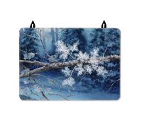 Frost Copertura superiore per fornello elettrico, ramo della natura invernale neve inverno gomma blu antiscivolo copertura per piano cottura a induzione o camper elettrico decorazione cucina 71 x 50