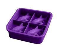 Frost Cube Tray, Shark Shape Ice Mold 4 Cavity Silicone Reusable Maker Mold Sturdy Iced Cube Maker for Kitchen Party Family Gathering Celebration Picnic Camping Restaurant Bar Use Outdoor Kitchen
