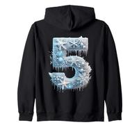 Frost - Fiocchi di Neve con Numero Cinque Felpa con Cappuccio