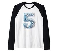 Frost - Fiocchi di Neve con Numero Cinque Maglia con Maniche Raglan