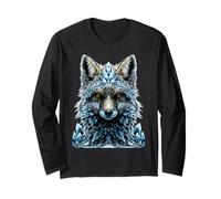 Frost Fox con Ice Fantasy Animale Neve Stagione Freddo Inverno Maglia a Manica