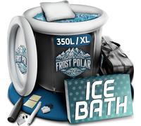FROST POLAR - Ice Bath recupero 350 Litri - Vasca Ghiaccio Crioterapia 80 cm x 85 cm Staffe in Lega di Alluminio - Vasca Crioterapia, Include Cuscino, Borsa Impermeabile e Ricariche.