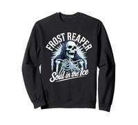 Frost Reaper - Scheletro Gotico Blu Sunburst Morte Ghiaccio Felpa