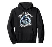 Frost Reaper - Scheletro Gotico Blu Sunburst Morte Ghiaccio Felpa con Cappuccio