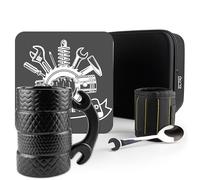 Froster Set Regalo per Appassionato di Motori, Regalo per Meccanico, 3D Tazza Pneumatici, Bracciale Magnetico da Lavoro, Cucchiaino