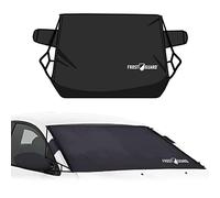 FrostGuard Deluxe Copertura per parabrezza auto, copertura completa, per ghiaccio e neve, dimensioni standard, spazzola tergicristallo + copertura per specchietto laterale, cinghie rapide e pannelli