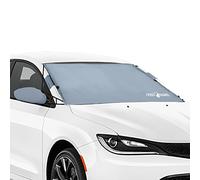 FrostGuard Vortex | Full-Coverage Car Windshield Cover for Ice And Snow, Standard Size (Grey) - Wiper Blade + Side Mirror Coverage - Fit-Fast Straps, Security Panels + Storage Pouch - 59 x 41 Inches