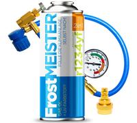 FrostMEISTER 2in1 - Set di Ricarica per climatizzatore Auto da 400 ml con Tubo con manometro e Adattatore - Sostituzione Rapida e Semplice del refrigerante per R1234yf (a Partire dall'anno di