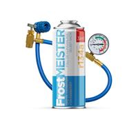 FrostMEISTER 3 in 1 - Kit di ricarica completo per condizionatori d'aria auto (400 ml + tubo manometro) - Include sostituzione gas, olio compressore e sigillante per un aggiornamento AC rapido e