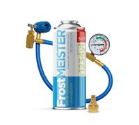 FrostMEISTER 3 in 1 - Kit di ricarica per aria condizionata auto (1 barattolo da 400 ml + tubo con manometro e adattatore) - ricambio per refrigerante, olio compressore e sigillante per R1234yf (dal