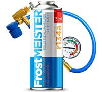 FrostMEISTER 3in1 - Kit Completo di Ricarica per climatizzatori Auto (400 ml + Tubo manometro) - Include Gas sostitutivo, Olio compressore & sigillante per aggiornamento rapido e Sicuro AC (R134a