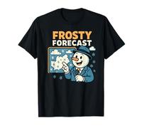 Frosty Forecast Winter Snowman Funny Christmas Costume Maglietta