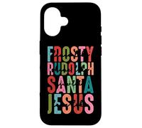 Frosty Rudolph Santa Jesus Believe Custodia per iPhone 16