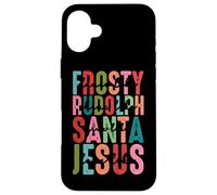 Frosty Rudolph Santa Jesus Believe Custodia per iPhone 16 Plus