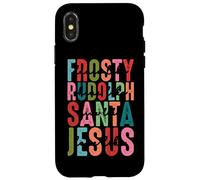 Frosty Rudolph Santa Jesus Believe Custodia per iPhone X/XS