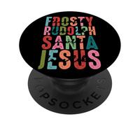 Frosty Rudolph Santa Jesus Believe PopSockets PopGrip Adesivo