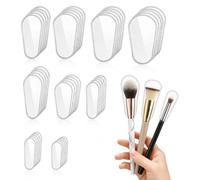 FrostyFlair 45 pezzi set pennelli trucco, copertura e portapennelli | Set pennelli trucco, coperture protettive trasparenti, antipolvere per pennelli, 9 misure, per viaggio e cosmetici.