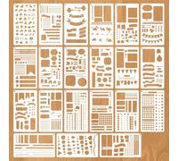 FrostyFlair Bullet Set di Mascherine, Mascherine per Bullet Journal & Accessori di Journaling, Stencil 10.2 x 17.8 cm per Scrapbook, Diario, Disegni Fai-da-te & Biglietti d'Auguri