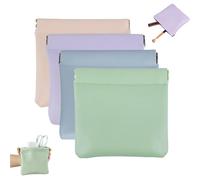 FrostyFlair Pochette Cosmetica Piccola per Donne, 12x11.5cm Pochette in Pelle & Astuccio Cosmetico, Mini Borsa Personalizzata con Chiusura a Bottone, Custodia Impermeabile per Cosmetici & Gioielli