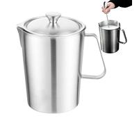Frother Cup | 2L Precise Portable Stainless Steel Measuring Cup | Milk Frother Pitcher For Coffee Frothed Beverages Latte Cappuccinos Brunches Drinks Home Coffee Shops Kitchens
