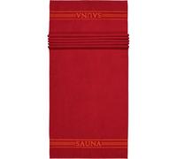 Frottana Asciugamano Sauna con bordo, in 100% cotone, rubino, 80 x 200 cm