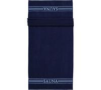 Frottana Asciugamano Sauna con bordo, realizzato in 100% cotone, mare profondo, 80 x 200 cm