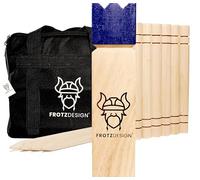 FrotzDesign® Kubb - Il Royal Blue Premium gioco vichingo con la corona blu originale, di alta qualità, robusto, gioco di società originale per attività all'aperto, giochi per adulti, scacchi svedesi