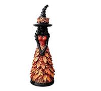 FROVOL Enchanted Autumn Witch Figurine Halloween Spooky Table Statue Decor | Statuetta strega con abito a foglia, decorazione stagionale in resina per camino, vassoio a più livelli