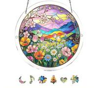 FROVOL Puzzle in acrilico acchiappasole da appendere alla finestra, 83 pezzi da 20 cm, puzzle in acrilico, kit fai da te per decorazione da giardino per donne, uomini, mamma, regalo di compleanno