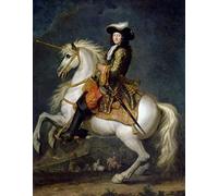 FROZBI Stampe D'arte Della Parete Quadro su Tela Pittura classica René-Antoine Houasse Luigi XIV re di Francia e Navarra a cavallo per l'arredamento dell'ufficio 60x90cm
