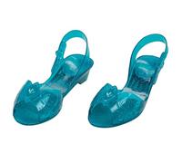 Frozen Anna Jelly Shoes, Official Disney Princess Costume Shoes with Snowflake Emblem, Kids Size 11/12 Medium
