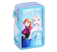 Frozen - Astuccio completo di cancelleria per la scuola, set di cancelleria per bambini, a 3 livelli, con penne, matite e pennarelli, set a tema maiale per ragazze, Bianco sporco, Astuccio Frozen