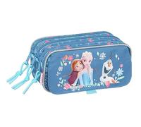 FROZEN - Astuccio triplo grande, astuccio per bambini, ideale per bambini in età scolastica, comodo e versatile, qualità e resistenza, 21,5 x 8 x 10 cm