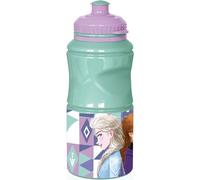Frozen Borraccia Elsa e Anna 380 ml azzurra in plastica, chiusura antigoccia, banda antiscivolo
