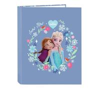 FROZEN - Cartellina con fogli 4 anelli, ideale per bambini di diverse età, comoda e versatile, qualità e resistenza, 26,5 x 33 cm