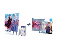 Frozen Die Eiskönigin 2 Set Pile Coperta Seta Touch LED Cuscino 40x40cm Bambini