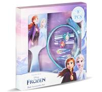 Frozen - Elsa e Anna - Kit Set Accessori per Capelli - Spazzola,Cerchietto, Mollette - Costume da Principessa - Idee Regali Regalo per Bambina e Ragazza