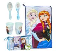 Frozen Elsa e Anna Set 3 Pz Asilo: Asciugamano, Spazzola e Bicchiere