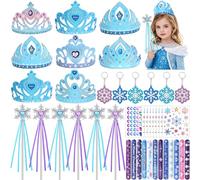 Frozen Gadget Compleanno Bambina Regalini Compleanno Bambini Invitati con Corona Bacchetta Magica Stickers Tatuaggi Portachiavi Pignatta Pensierini Regalini Fine Festa Compleanno Bomboniere