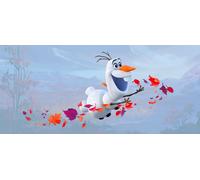 Frozen Grande Murale 202x90 Olaf Bambini Camera Poster Stampa Blu Carta Spessa