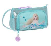 Frozen II Hello Spring - Astuccio con tasca pieghevole vuoto, astuccio per bambini, ideale per bambini in età scolastica, versatile, qualità e resistenza, 20 x 8,5 x 11 cm, colore blu chiaro, Blu
