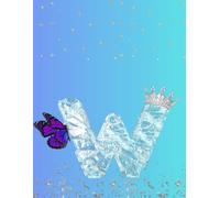 Frozen Letter W Notebook - Ice Queen Edition: Regal lined journal with 120 pages - crown, butterfly & frosty flair