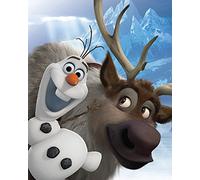 Frozen Olaf & Sven - Stampa su tela, 40 x 50 cm, in poliestere, multicolore, 40 x 50 x 3,2 cm